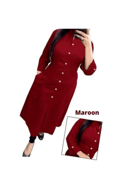 Checkout this latest Kurtis
Product Name: *Trendy Stylish Attractive Rayon Kurtis ( Maroon Colour kurtis) *
Fabric: Rayon
Sleeve Length: Three-Quarter Sleeves
Pattern: Solid
Combo of: Single
Sizes:
M, L, XL, XXL
Trending stylish attractive Rayon Punjabi kurti  Why would you buy our item. This is because of the fact that we provide our customers with the right quality products. .Also our products are made with high quality modern sewing machine with high quality trained staff. With that we use high quality Rayon fabric for our products. .As a result, there is no question of the color of the kurti rising. Our Punjabi kurti is designed in such a way that you can use it at any time. But especially in daily use, office and party you can wear it .
Country of Origin: India
Easy Returns Available In Case Of Any Issue


SKU: vn48O8CF
Supplier Name: Saif Creation

Code: 352-70354876-994

Catalog Name: Myra Sensational Kurtis
CatalogID_19182716
M03-C03-SC1001