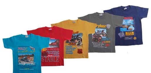 Checkout this latest Tshirts & Polos
Product Name: *Stylish Kids boys round neck Tshirt printed pack of 5 assorted colours*
Fabric: Cotton
Sleeve Length: Short Sleeves
Pattern: Printed
Sizes: 
3-4 Years, 5-6 Years, 7-8 Years, 9-10 Years, 11-12 Years
Country of Origin: India
Easy Returns Available In Case Of Any Issue


Catalog Rating: ★4 (89)

Catalog Name: Cutiepie Fancy Boys Tshirts
CatalogID_1137780
C59-SC1173
Code: 425-7139854-0001