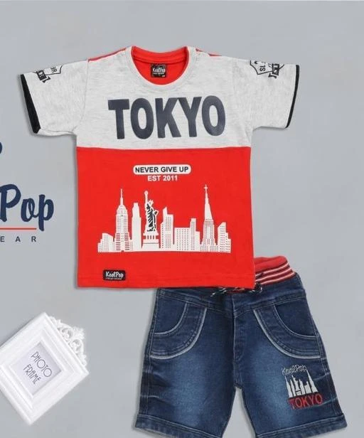 Checkout this latest Clothing Set
Product Name: *Boys   Clothing Sets Pack Of 1*
Top Fabric: Hosiery Cotton
Bottom Fabric: Denim
Net Quantity (N): Single
Sizes:
0-1 Years (Top Chest Size: 10 in, Top Length Size: 11 in, Bottom Waist Size: 10 in, Bottom Length Size: 11 in) 
1-2 Years (Top Chest Size: 11 in, Top Length Size: 12 in, Bottom Waist Size: 11 in, Bottom Length Size: 12 in) 
2-3 Years (Top Chest Size: 12 in, Top Length Size: 13 in, Bottom Waist Size: 12 in, Bottom Length Size: 13 in) 
TRENDY  BOYS TOP & BOTTOM SETS
Country of Origin: India
Easy Returns Available In Case Of Any Issue


SKU: TOKYO/RED
Supplier Name: S.P. CREATION

Code: 333-71789743-055

Catalog Name: Pretty Stylus Boys Top & Bottom Sets
CatalogID_19668459
M10-C32-SC1182
