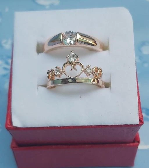  Valentine Special King And Queen Adjustable Couple Rings For  Lovers