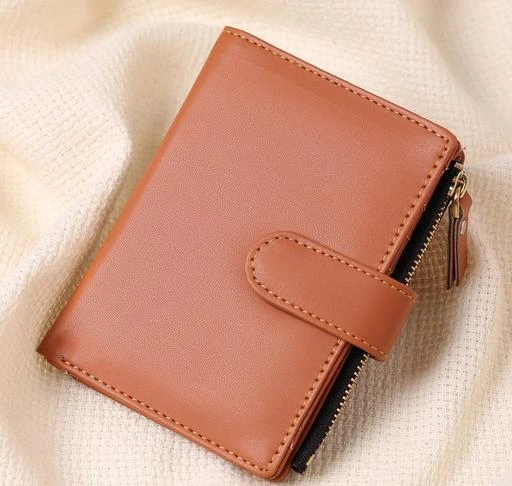 Brown Genuine Leather Solid Card Holder Wallet