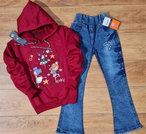 Checkout this latest Clothing Set
Product Name: *Girls   Clothing Sets Pack Of 2*
Top Fabric: Cotton Blend
Bottom Fabric: Denim
Sleeve Length: Long Sleeves
Top Pattern: Printed
Bottom Pattern: Solid
Net Quantity (N): Pack Of 2
Sizes:
4-5 Years, 5-6 Years, 7-8 Years, 9-10 Years, 10-11 Years, 12-13 Years
Fine Quakity Girlish Hoodies Sweatshirt with a Pack of (Bootcut)Denim Jeans 
Country of Origin: India
Easy Returns Available In Case Of Any Issue


SKU: GSJSPo2_04
Supplier Name: Ayaan's Creation

Code: 755-72101220-9991

Catalog Name: Princess Trendy Girls Top & Bottom Sets
CatalogID_19778532
M10-C32-SC1147