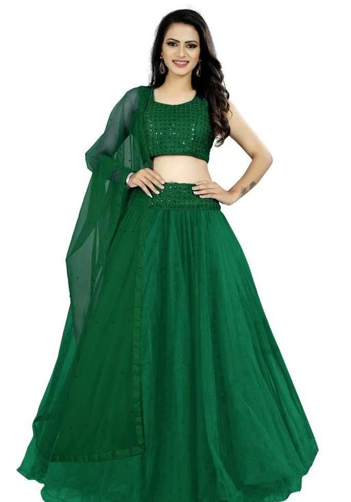 Checkout this latest Lehenga
Product Name: *Women's Net Embroidered Semi-Stitched Lehenga ( Green)Sequece *
Topwear Fabric: Satin
Bottomwear Fabric: Net
Dupatta Fabric: Net
Set type: Choli And Dupatta
Top Print or Pattern Type: Embroidered
Bottom Print or Pattern Type: Solid
Dupatta Print or Pattern Type: Solid
Sizes: 
Free Size (Lehenga Waist Size: 40 m, Lehenga Length Size: 44 m, Duppatta Length Size: 2 m) 
  Khodal Textile Name is enough to delight women. Our designer designed special collection Lehenga choli for Indian girls to wear in party and this festive season. This is perfect gift to your sister for this Raksha bandhan Navratri/and Diwali. Christmas, New Year. Lehenga Choli Fabric Net Lehenga,Choli’s Self design work. 
Country of Origin: India
Easy Returns Available In Case Of Any Issue


SKU: Women's Net Embroidered Semi-Stitched Lehenga ( Green)Sequece 
Supplier Name: Khodal Textile

Code: 595-72130166-9921

Catalog Name: Alisha Alluring Women Lehenga
CatalogID_19787562
M03-C60-SC1005
