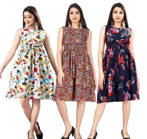 Checkout this latest Dresses
Product Name: *Classic Graceful Women Dresses*
Fabric: Crepe
Sleeve Length: Sleeveless
Pattern: Printed
Net Quantity (N): 3
Sizes:
S, M, L, XL, XXL
Fabric: Crepe Sleeve Length: Sleeveless Pattern: Printed Multipack:1  Sleeve : sleeveless (short sleeve attached inside)Floral Printed Short Knee Length Crepe Western Wear Dress For Women Ladies & Girls . One Piece Dress Westurn Dress Stylist Party wear Fancy Light Weight dress Frock For Women party wear dress branded low price new dress for women girls
Country of Origin: India
Easy Returns Available In Case Of Any Issue


SKU: TRIPAL_COMBO_5
Supplier Name: kashyapenterprise

Code: 595-72691029-9991

Catalog Name: Classic Graceful Women Dresses
CatalogID_19974376
M04-C07-SC1025
