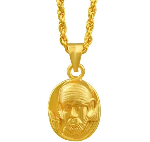 Buy Checkout This Latest Pendants Lockets Product Name Morir Gold Plated Brass Simple Small And Sober Shirdi Sai Baba Hindu God Religious Chain Pendant Locket Necklace Temple Spiritual Jewellery For Men