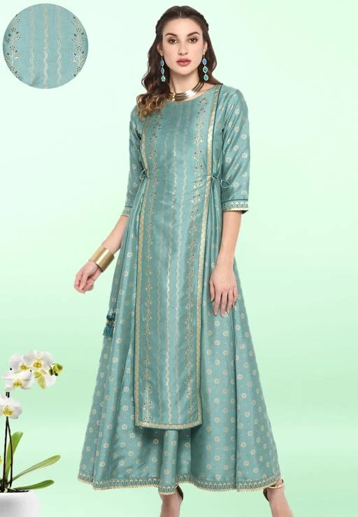 Checkout this latest Dresses
Product Name: *Women's Printed Teal Silk Blend Dress*
Fabric: Silk Blend
Sleeve Length: Three-Quarter Sleeves
Pattern: Printed
Multipack: 1
Sizes:
XS (Bust Size: 34 in, Length Size: 52 in) 
S (Bust Size: 36 in, Length Size: 52 in) 
XXL (Bust Size: 44 in, Length Size: 52 in) 
XXXL (Bust Size: 46 in, Length Size: 52 in) 
Country of Origin: India
Easy Returns Available In Case Of Any Issue


Catalog Rating: ★3.9 (72)

Catalog Name: Janasya Partywear Women Dresses
CatalogID_1163381
C79-SC1025
Code: 658-7274234-9962