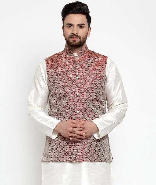 Checkout this latest Ethnic Jackets
Product Name: *Branded Men Premium Quality Nehru Jacket.(House of Jompers)*
Fabric: Cotton Blend
Sleeve Length: Sleeveless
Pattern: Self-Design
Combo of: Single
Sizes: 
M (Length Size: 27 in) 
L (Length Size: 28 in) 
XL (Length Size: 28 in) 
XXL (Length Size: 29 in) 
Easy Returns Available In Case Of Any Issue


Catalog Rating: ★4 (111)

Catalog Name: Classic Men Ethnic Jackets
CatalogID_1164375
C66-SC1202
Code: 076-7279468-9971