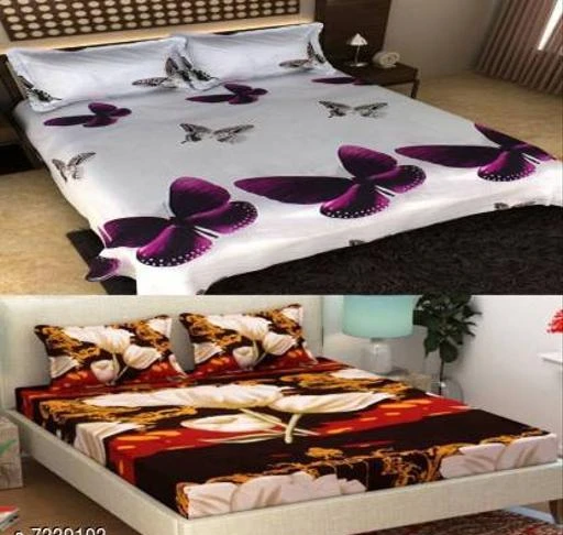 Checkout this latest Bedsheets_1000-1500
Product Name: *BD DECOR Polycotton Printed 2 Double Bedsheet with 4 Pillow Covers 144 TC Size- 90x90*
Fabric: Polycotton
No. Of Pillow Covers: 2
Thread Count: 120
Multipack: Pack Of 2
Sizes:
King (Length Size: 90 in Width Size: 90 in Pillow Length Size: 32 in Pillow Width Size: 26 in)
Country of Origin: India
Easy Returns Available In Case Of Any Issue


Catalog Rating: ★3.6 (20)

Catalog Name: BD DECOR Polycotton Printed 2 Double Bedsheet with 4 Pillow Covers 144 TC Size- 90x90
CatalogID_1176216
C53-SC1101
Code: 025-7339103-0921