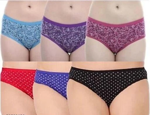  Women Cotton Silk Hipster Multicolour Panties Combo 100