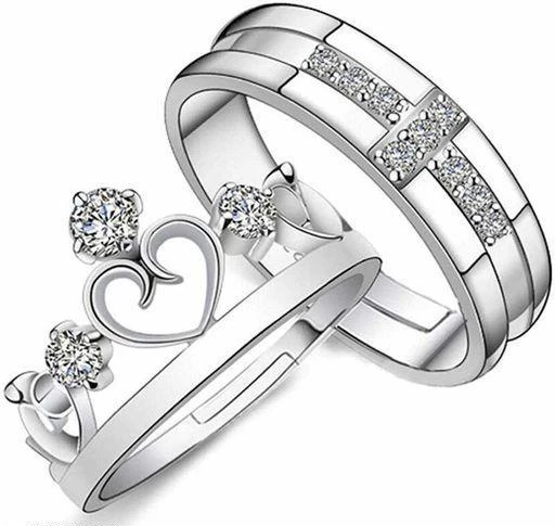 Buy Adjustable Couple Rings for lovers in Silver valentine gift