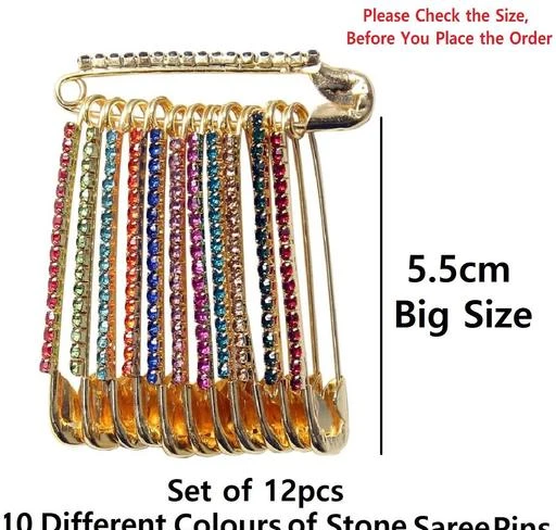 Checkout this latest Saree Pin
Product Name: *Vama Fashions Multi colour stone studded Big saree pins clips for girls Large traditional safety Brooch pin for draping saree plates pallu for women *
Material: Stainless Steel
Type: Saree Pin
Cap: No Cap
Pattern: Embellished
Size: L
Net Quantity (N): 12
Easy Returns Available In Case Of Any Issue


SKU: BR1017 A
Supplier Name: Vama (PREMLATHA BALAR)

Code: 352-75407257-0001

Catalog Name: Stylo Women Women Saree Pin
CatalogID_20912127
M05-C13-SC2135