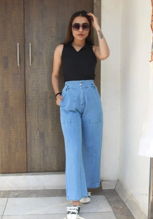 Checkout this latest Jeans
Product Name: *DDM Clothing Cross Lupi Trendy Jeans pant For women*
Fabric: Denim
Surface Styling: Fringed
Net Quantity (N): 1
Sizes:
28 (Waist Size: 28 in, Length Size: 36 in) 
30 (Waist Size: 30 in, Length Size: 36 in) 
32 (Waist Size: 32 in, Length Size: 36 in) 
34 (Waist Size: 34 in, Length Size: 36 in) 
DDM Clothing Cross Lupi stylish Trendy Loose pant For women... It's very fabulous Trendy bell buttom pant With Back side elastic For more comfortable for wear. Casual pant , Mom fit Jeans for women , Jeans for women , Loose pant , denim jeans , denim pant
Country of Origin: India
Easy Returns Available In Case Of Any Issue


SKU: CROSS LUPI SKY
Supplier Name: DDM IMPEX

Code: 165-75426713-999

Catalog Name: Stylish Feminine Women Jeans
CatalogID_20919393
M04-C08-SC1032