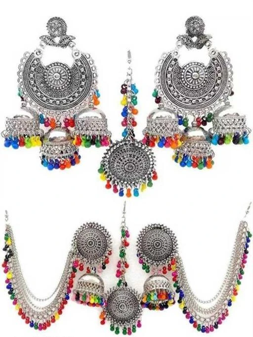 Earrings for Women Jewellery Earrings Afghani Kashmiri Jhumka earrings for  Girls | eBay