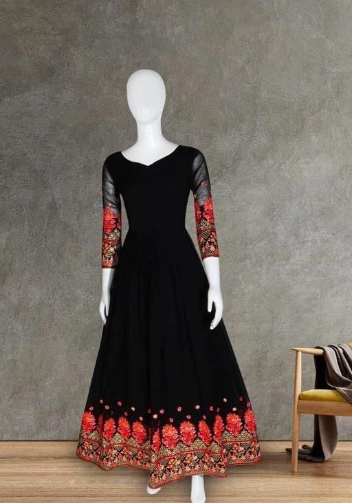 Checkout this latest Gowns
Product Name: *BF-45 Gown Black*
Fabric: Georgette
Sleeve Length: Three-Quarter Sleeves
Pattern: Solid
Multipack: 1
Sizes:
XS (Bust Size: 34 in, Length Size: 55 in) 
S (Bust Size: 36 in, Length Size: 55 in) 
M (Bust Size: 38 in, Length Size: 55 in) 
L (Bust Size: 40 in, Length Size: 55 in) 
XL (Bust Size: 42 in, Length Size: 55 in) 
XXL (Bust Size: 44 in, Length Size: 55 in) 
XXXL (Bust Size: 46 in, Length Size: 55 in) 
Country of Origin: India
Easy Returns Available In Case Of Any Issue


SKU: BF-47 Gown Black
Supplier Name: AARVA COTTON

Code: 2661-75521800-0502

Catalog Name: Classic Designer Women Gowns
CatalogID_20951870
M04-C07-SC1289