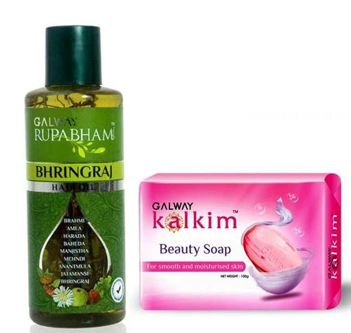  - Galway Rupabham Bhringraj Hair Oil Kalkim Beauty Soap Combo Pack  /
