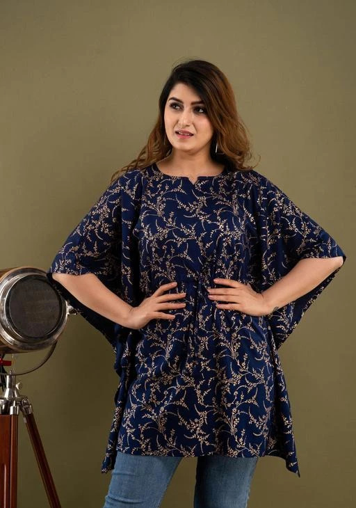 Checkout this latest Long Kaftans
Product Name: *Stylish Trendy Rayon Printed Women Kaftan Top Navy Blue*
Fabric: Rayon
Pattern: Printed
Multipack: 1
Sizes:
S (Length Size: 34 in) 
XL (Length Size: 34 in) 
L (Length Size: 34 in) 
XXXL (Length Size: 34 in) 
XXL (Length Size: 34 in) 
M (Length Size: 34 in) 
Comfortable clothing is always the best option and this beautiful Kaftan is a must- have item in your wardrobe .This Kaftan complements all body types with its long, loose design and slits front side. Flawless flared sleeves will add a great dimension to your style. Look absolutely chic when you are going out with your family and friends wear Our printed Kaftan with danglers earrings , create a great combination with sling bag and trendy heels and be a fashionista.
Country of Origin: India
Easy Returns Available In Case Of Any Issue


SKU: 1008-Navy Blue
Supplier Name: KRISHNAM FASHION

Code: 923-75573769-995

Catalog Name: Urbane Glamorous Women Kaftan 
CatalogID_20968393
M04-C07-SC1009