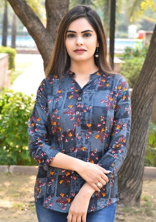 Checkout this latest Tops & Tunics
Product Name: *Women's Printed Grey Rayon Top*
Fabric: Rayon
Sleeve Length: Three-Quarter Sleeves
Pattern: Printed
Net Quantity (N): 1
Sizes:
S, M (Bust Size: 15 in, Length Size: 28 in) 
L (Bust Size: 16 in, Length Size: 28 in) 
XL (Bust Size: 17 in, Length Size: 28 in) 
XXL (Bust Size: 18 in, Length Size: 28 in) 
XXXL
Country of Origin: India
Easy Returns Available In Case Of Any Issue


SKU: FF11_Grey
Supplier Name: KRISHNA TRADERS_JAIPUR

Code: 803-7559620-9921

Catalog Name: Fancify Graceful Women Tops & Tunics
CatalogID_1221538
M04-C07-SC1020