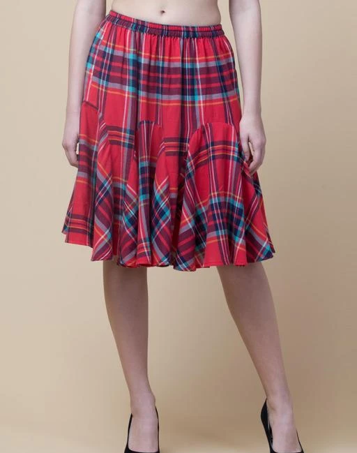 Buy Vahson Designer Printed Layered  Flared Above Knee Length Royal  Regular Fit Short ALine Crepe Skirt Midi for WomenGirls Combo Pack of 2  Multicolour at Amazonin