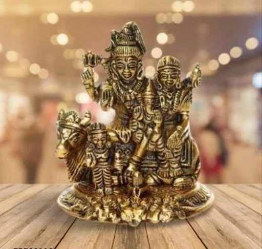 16 high quality CM Handcrafted Shiva Parvati Ganesh Idol Shiv Parivar Murti Statue Sculpture - Hindu Lord Shiva Idols Family Sitting On Nandi Showpiece