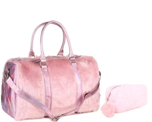 Checkout this latest Duffel Bags
Product Name: * Combo of Fur Cute Trendy Duffel Bag Handbag Furry Fur Overnight Weekender Travel Bag Purse Fancy Gym Tote Bag and Makeup Pouch for Women (Pink)*
Material: Fabric
Net Quantity (N): 2
Faux Fur 17 inch Fashion duffel style bag extra large handbag for weekend overnight and travel 5-IN-1 USES: (1) duffel bag.(2)Faux fur weekender bag.(3)Fancy gym tote.(4)17 inch workout bag.(5) large furry overnight purse for women. Perfect for Travel:The perfect size for pencils,tech accessories, or go-to makeup. It can separate items in your big bulky bag. Keeps your purse very organized and keep personal items in your purse without drawing attention. Great Gift: Great ideal gift for birthday, valentine’s Day,Christmas,and those who always in travel. Our toiletry travel bag customized for journey and daily life, this lazy makeup storage bag are the ultimate travel soul mate ,light weight yet sturdy and sized to hold all your toiletries and personal travel items. Multifunctional Pouch: These would also make a good choice to use as a gift bag for a gift card, pocket book, essentials lipstick, credit card, keys etc.
Country of Origin: India
Easy Returns Available In Case Of Any Issue


SKU: Pink_Duffle_Pouch 
Supplier Name: Sanjis Enterprise

Code: 277-75828185-9991

Catalog Name: Stylo Women Women Duffel Bags
CatalogID_21056476
M09-C73-SC5086
