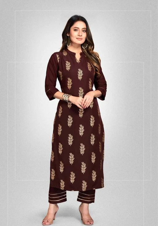 Checkout this latest Kurta Sets
Product Name: *Style Samsara Women's Calm Coffee Kurta Set*
Kurta Fabric: Crepe
Bottomwear Fabric: Crepe
Fabric: Crepe
Sleeve Length: Three-Quarter Sleeves
Set Type: Kurta With Bottomwear
Bottom Type: Pants
Pattern: Printed
Net Quantity (N): Single
Sizes:
M, L, XL, XXL
Extremely Comfy, Vibrant and Elegant Block Print Coffee Kurti with Matching Pant. Cotton Blend Fibre for High Breathability. Table Block Print for Non Smudging Design. Stylish and Trendy to give you the Clothing Confidence.
Country of Origin: India
Easy Returns Available In Case Of Any Issue


SKU: 028SC
Supplier Name: RICON ENTERPRISE

Code: 724-75841620-997

Catalog Name: Kashvi Pretty Women Kurta Sets
CatalogID_21061146
M03-C04-SC1003
.