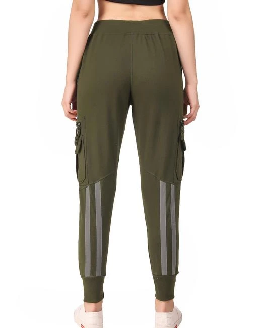 Camouflage Print Beige Color Cargo Style Women Track Pant