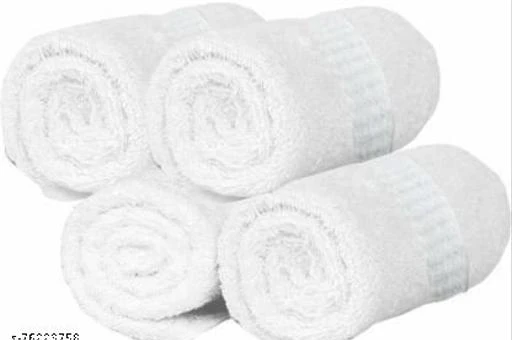 Checkout this latest Hand Towels
Product Name: *Weaving Poems Cotton 475 GSM White 14*21  Hand, Face, Sport Towel  (Pack of 4)*
Material: Cotton
Print or Pattern Type: Solid
Net Quantity (N): 4
Sizes: 
Free Size (Length Size: 21 in, Width Size: 14 in) 
Weaving Poems brings you epitome of style, comfort and durable range solid hand and face towels. These are specially processed to minimize shrinkage and lint.Our range of hand towels are crafted using highly durable 100% superfine cotton giving you extravagant comfort and superior absorbency. The towels are available in variety of elegant colours and long-lasting fibres which help reduce lint build up and ensure they do not succumb to daily wear and tear. Hand towel is a small towel used for drying your hands. You want something small and simple to keep your hands dry during and after an intense workout. With the right size, you can also use a hand towel to hold onto the equipment which in all probability might be full of someone else’s sweat. So the use of hand towel in the gym is quite essential.Whether in your hotel restaurant’s restroom or in the lobby restroom, offering a hand towel is an excellent way to elevate your guest’s experience. They also come with little embellishments like embroidery that further add to their ornamental quality.With practically so many uses, a hand towel might be small in its size but massive in its effort.
Country of Origin: India
Easy Returns Available In Case Of Any Issue


SKU: 14*21 white pack of 4
Supplier Name: KESWANI HANDLOOM HOUSE

Code: 861-76223758-932

Catalog Name: Gorgeous Versatile Hand Towels
CatalogID_21186373
M08-C24-SC1113