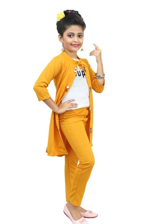 Checkout this latest Clothing Set
Product Name: *Clothing Set*
Top Fabric: Cotton Linen
Bottom Fabric: Cotton Linen
Sleeve Length: Three-Quarter Sleeves
Top Pattern: Self-Design
Bottom Pattern: Self-Design
Net Quantity (N): Single
Sizes:
3-4 Years, 4-5 Years, 5-6 Years, 6-7 Years
Party Dress for girls Get a beautiful look for your little daughter in this party wear dress made from comfortable fabric that is skin-friendly for your little one.Kid's clothing always symbolizes with cute colors, and this party dress is also not an exception.Whether it's her friends' birthday party or wedding or any family get-together, this dress can be kept as a choice for the celebration. Styling tip for your little one Dresses are everywhere. They're effortless and give off a girl-next-door vibe. They can be paired with Mustard coats, White T-shirt, Mustard Trouser, handbags and other accessories for a chic look. The incredible versatility of dresses have made them very popular with kids around the globe. Dresses can be worn on their own during the daytime, or you could toss on a leather moto jacket when the sun starts to set.
Country of Origin: India
Easy Returns Available In Case Of Any Issue


SKU: CDGL0059-MUSTARD
Supplier Name: Dhanush

Code: 933-76231757-005

Catalog Name: Flawsome Comfy Girls Clothing Set
CatalogID_21189459
M10-C32-SC1147