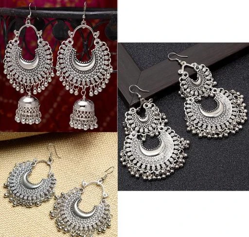 White Stone Jhumka Earrings for Women  Girls  TrishaStorecom