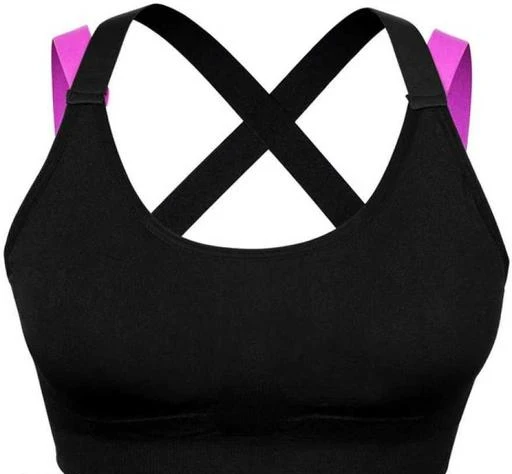 Women/Girls Nylon Spandex Padded Non Wired Full Coverage Quick Dry Racer  Back Sports Bra with