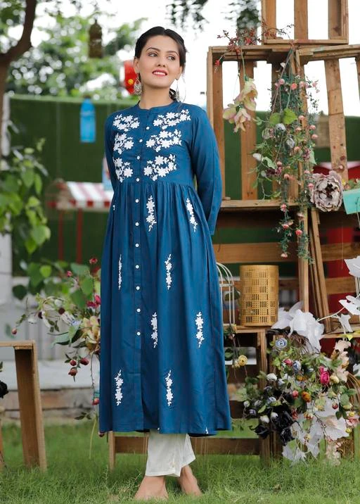 Checkout this latest Kurtis
Product Name: *Women's Embroidered Rayon Kurti*
Fabric: Rayon
Sleeve Length: Three-Quarter Sleeves
Pattern: Embroidered
Combo of: Single
Sizes:
S (Bust Size: 36 in, Size Length: 47 in) 
M (Bust Size: 38 in, Size Length: 47 in) 
L (Bust Size: 40 in, Size Length: 47 in) 
XL (Bust Size: 42 in, Size Length: 47 in) 
XXL (Bust Size: 44 in, Size Length: 47 in) 
Easy Returns Available In Case Of Any Issue


SKU: PK014
Supplier Name: PJ KURTI

Code: 324-7689472-9951

Catalog Name: Women Rayon Flared Embroidered Mustard Kurti
CatalogID_1250173
M03-C03-SC1001