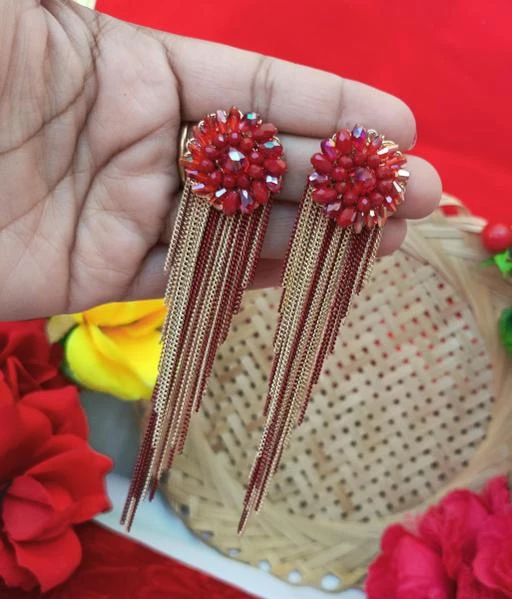 Buy Trendy Elegant Big Pearl Long Earrings Pearls String Online in India   Etsy