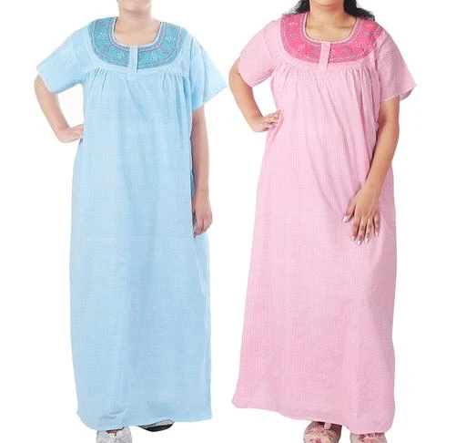 Checkout this latest Nightdress
Product Name: *Women Pack of 2 Checked Nightdress*
Fabric: Cotton
Sleeve Length: Short Sleeves
Pattern: Printed
Net Quantity (N): 2
Sizes:
Free Size (Bust Size: 46 in, Length Size: 55 in) 
Country of Origin: India
Easy Returns Available In Case Of Any Issue


SKU: AU-COM-BLU-PINK
Supplier Name: HEMA FASHIONS

Code: 026-7711803-9941

Catalog Name: Women Cotton Nightdress Combo
CatalogID_1255290
M04-C10-SC1044
.