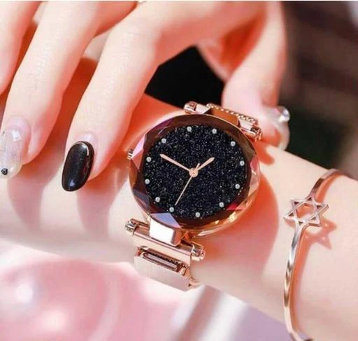 Checkout this latest Analog Watches
Product Name: *Magnet Strap Girls Women 12 Diamond New Rishtey Black 21st century Magnetic Mash Analog Watch - For Women*
Strap Material: Metal
Case: Asymmetric
Clasp Type: Bracelet
Date Display: No
Dial Color: Black
Dial Design: Ethnic
Dial Shape: Round
Dual Time: No
Gps: No
Light: No
Mechanism: Quartz
Power Source: Original Battery And Button
Scratch Resistant: No
Water Resistance: No
Add On: Additional Strap
Net Quantity (N): 1
Fency atractive women watch for girls and women
Sizes: 
Free Size (Dial Diameter Size: 20 mm) 
Country of Origin: India
Easy Returns Available In Case Of Any Issue


SKU: 470205433_4
Supplier Name: SOJITRA CREATION

Code: 881-77159915-994

Catalog Name: Gorgeous Women Analog Watches
CatalogID_21509231
M05-C13-SC2152