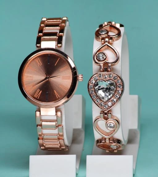 Quality Precious Metal Belt Women Watches Bracelet Combo For Watches Bracelet Combo Pack Of 2