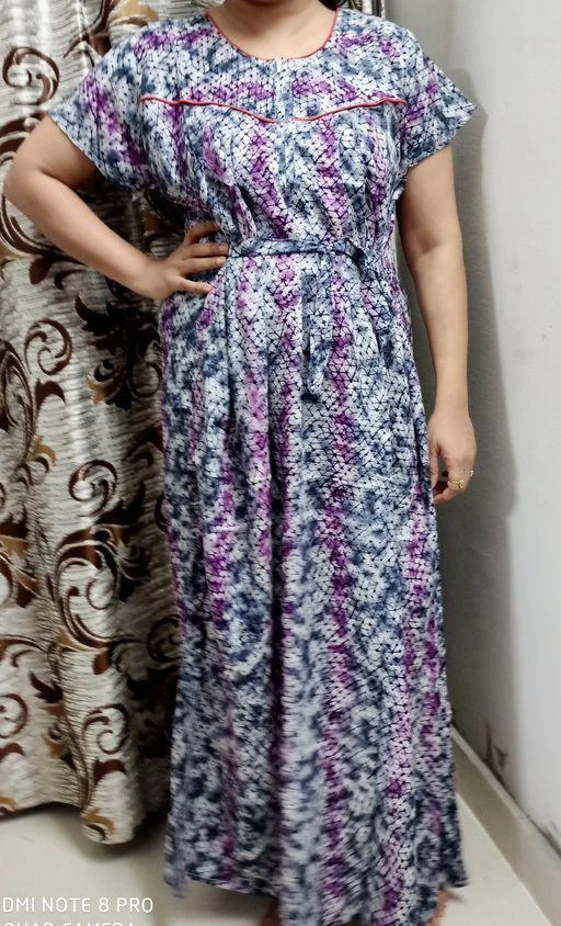 Nightdress
Trendy Adorable Women Nightdresses With Belt
Fabric: Rayon
Sleeve Length: Short Sleeves
Pattern: Printed
Multipack: 1
Sizes:
Free Size (Bust Size: 36 in Length Size: 52 in)
Country of Origin: India
Sizes Available: 

SKU: Purple_rayon_nighty
Supplier Name: TFH

Code: 733-7751627-318

Catalog Name: Trendy Adorable Women Nightdresses With Belt
CatalogID_1263674
M04-C10-SC1044