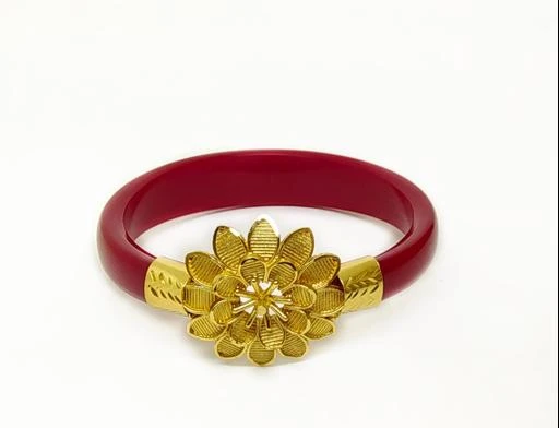 Buy 1 Gram Gold Plated Red Beads Bangles Designs