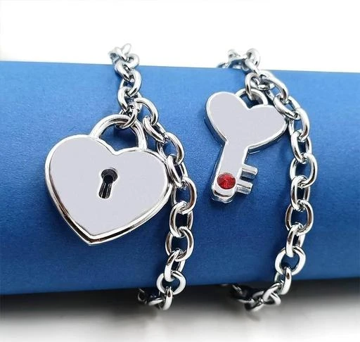 Titanium steel Love Heart Lock Bangle Bracelet and  Ubuy India