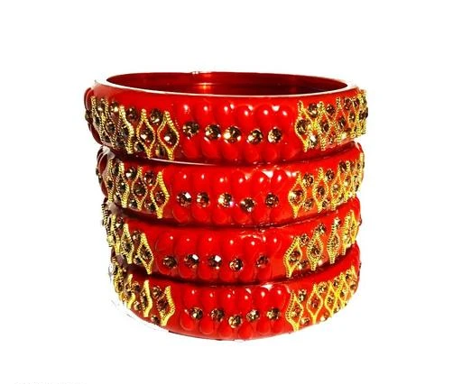 Checkout this latest Bracelet & Bangles
Product Name: *FEMININE UNIQUE  NIDHIVAN RED  KADA  S GAHLOT BANGLE    (PACK OF 4 )*
Base Metal: Glass
Plating: No Plating
Stone Type: Artificial Stones & Beads
Sizing: Non-Adjustable
Type: Bangle Set
Sizes:2.2, 2.4, 2.6, 2.8
PACK OF 4  GLASS STYLISH UNIQUE  KADAA .   Beautiful Glossy Finish ,Stylish and Trendy Glass Bangles,Make an admirable gift for your Mother, Sister, Wife and Girlfriend.,Glossy, sleek, light-weight, attractive Print pattern ,Ideal For Party, Office & Daily Wear | Beautiful Designer Colour bangles Can Be Used On Birthday, Marriage, Engagement, Any Occasions. WE ARE THE DEALERS OF AUTHENTIC AND TRADITIONAL INDIAN BANGLES.            S GAHLOT BANGLE
Country of Origin: India
Easy Returns Available In Case Of Any Issue


SKU: e9d0z8OS
Supplier Name: S. Gahlot Bangle Store

Code: 581-78779269-994

Catalog Name: Feminine Unique Bracelet & Bangles
CatalogID_22050416
M05-C11-SC1094