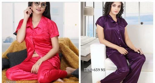 Checkout this latest Nightsuits
Product Name: *Divine Stylish Women Nightsuits*
Top Fabric: Satin
Bottom Fabric: Satin
Top Type: Shirt
Bottom Type: Pyjamas
Sleeve Length: Short Sleeves
Pattern: Solid
Net Quantity (N): 2
Sizes:
Free Size (Top Bust Size: 44 in, Top Length Size: 30 in, Bottom Waist Size: 36 in, Bottom Length Size: 39 in) 
Easy Returns Available In Case Of Any Issue


SKU: DFWNS_4
Supplier Name: KRISH WESTERNS

Code: 946-7932356-1671

Catalog Name: Divine Stylish Women Nightsuits
CatalogID_1304981
M04-C10-SC1045