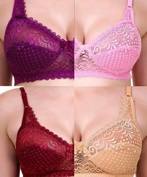  Women Blend Cotton Non Padded Non Wired Full Coverage Bra