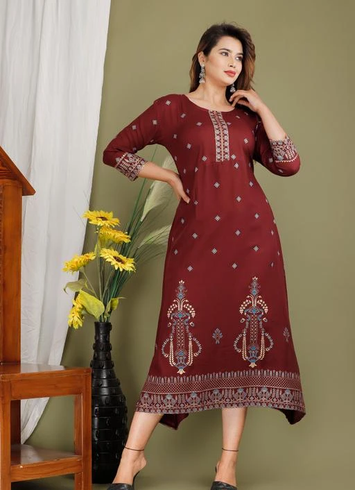 Checkout this latest Kurtis
Product Name: *Aakarsha Attractive Kurtis*
Fabric: Rayon
Sleeve Length: Three-Quarter Sleeves
Pattern: Printed
Combo of: Single
Sizes:
M (Bust Size: 38 in, Size Length: 50 in) 
L (Bust Size: 40 in, Size Length: 50 in) 
XL (Bust Size: 42 in, Size Length: 50 in) 
XXL (Bust Size: 44 in, Size Length: 50 in) 
Tanmaya Fabric
Country of Origin: India
Easy Returns Available In Case Of Any Issue


SKU: Maroon_Anarkali_01
Supplier Name: TANMAYA FABRICS

Code: 944-79393232-999

Catalog Name: Aakarsha Attractive Kurtis
CatalogID_22266723
M03-C03-SC1001