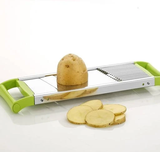 Checkout this latest Graters & Slicers
Product Name: *Premium Multipurpose 2 in 1 Potato/Onion Slicer and Grater,Color : Green Potato Slicer  SS Green Potato Slicer*
Material: Stainless Steel
Thumb Guard: No
Type: Slicer
Product Breadth: 10 Cm
Product Height: 10 Cm
Product Length: 10 Cm
Net Quantity (N): Pack Of 1
Premium Multipurpose 2 in 1 Potato/Onion Slicer and Grater, Potato Slicer for Chips, Vegetable Slicer Machine, Chips Cutter, Potato Slicer for Chips, Onion Slicer with Stainless Steel Blade | Color : Green
Country of Origin: India
Easy Returns Available In Case Of Any Issue


SKU: green-ss-slicer H1
Supplier Name: Hetvik Enterprise

Code: 102-79842840-942

Catalog Name: Modern Graters & Slicers
CatalogID_22422619
M08-C23-SC1645
