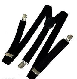  Trendy Black Colour Suspender For Men Women / Versatile Men