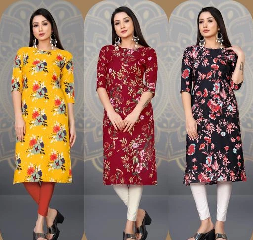 Checkout this latest Kurtis
Product Name: *Women Printed A-Line Straight Kurta 3 Piece Combo*
Fabric: Poly Crepe
Sleeve Length: Long Sleeves
Pattern: Printed
Combo of: Combo of 3
Sizes:
M (Bust Size: 38 in, Size Length: 42 in) 
L (Bust Size: 40 in, Size Length: 42 in) 
XL (Bust Size: 42 in, Size Length: 42 in) 
XXL (Bust Size: 44 in, Size Length: 42 in) 
XXXL (Bust Size: 46 in, Size Length: 42 in) 
Make a style statement in this Kurta. This Kurta is a classy addition to your collection of work attire. This Kurta can be paired with Leggings and jeans.
Country of Origin: India
Easy Returns Available In Case Of Any Issue


SKU: Tozluk 3 Piece Kurti Combo-(16&12&13)
Supplier Name: Madhav Fashion Enterprise

Code: 644-81435720-9992

Catalog Name: Aishani Fashionable Kurtis
CatalogID_22972033
M03-C03-SC1001
.