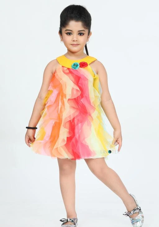 Checkout this latest Frocks & Dresses
Product Name: *Linotex Cute Classy Girls Colourful Party Dress*
Fabric: Silk
Sleeve Length: Sleeveless
Pattern: Colorblocked
Net Quantity (N): Single
Sizes:
5-6 Years (Bust Size: 26 in, Length Size: 24 in) 
Dress your little girl with this high quality dress From Linotex available with a reasonable & nominal rate.This Silk based Dress have a variety of colour can make your girl shine like a star. Size available from 2Years-8Years
Country of Origin: India
Easy Returns Available In Case Of Any Issue


SKU: BF-797
Supplier Name: Liza Girls

Code: 364-81454757-999

Catalog Name: Flawsome Comfy Girls Frocks & Dresses
CatalogID_22979249
M10-C32-SC1141