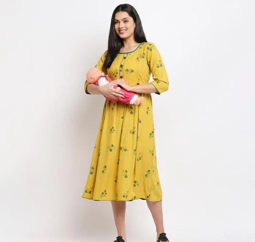 Checkout this latest Kurtis
Product Name: *True Shape Women Printed Rayon Maternity Flare A-Line Kurti Dress with Concealed Feeding Zip for Pregnancy & Motherhood*
Fabric: Rayon Slub
Sleeve Length: Three-Quarter Sleeves
Pattern: Printed
Combo of: Single
Sizes:
M (Bust Size: 38 in, Size Length: 48 in) 
L (Bust Size: 40 in, Size Length: 48 in) 
XL (Bust Size: 42 in, Size Length: 48 in) 
XXL (Bust Size: 44 in, Size Length: 48 in) 
Care Instructions: Normal Machine or Hand Wash. We guarantee the colors and the print won't fade away.
SKIN-FRIENDLY MATERIAL: We at True Shape prioritize the Quality & Purity of material. This kurti is made of Rayon fabric which is breathable and skin friendly. It is suitable for all seasons.
WEAR IT DURING PREGNANCY –: This True Shape kurti makes you and your baby bump look even more beautiful. Flaunt it in style and confidence with True Shape.
WEAR IT POST PREGNANCY –: True Shape continuously innovate maternity wear. We bring you this nursing kurti with accessible concealed feeding zips, now you can feed your baby with ease!
WEAR AS REGULAR KURTI –: True Shape Kurtis are for all the women's out there. It can be worn by everyone as a casual daily wear kurti, as the side zips are invisible.
DISCLAIMER: True Shape requests all the lovely Ladies to be rest assured of the size. To avoid size related issues please refer to Size Chart (last image in the catalogue) before making any purchases. PLEASE NOTE: Separated Half Sleeve Inside.
Country of Origin: India
Easy Returns Available In Case Of Any Issue


SKU: TSF-135
Supplier Name: IraFashion

Code: 947-81463364-9971

Catalog Name: Aakarsha Fabulous Kurtis
CatalogID_22981908
M03-C03-SC1001