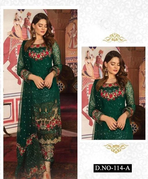 Checkout this latest Semi-Stitched Suits
Product Name: *Aakarsha Fashionable Semi-Stitched Suits*
Top Fabric: Georgette
Lining Fabric: Georgette
Bottom Fabric: Shantoon
Pattern: Embroidered
Sizes: 
Semi Stitched (Top Bust Size: Up To 36 m, Top Length Size: 54 m, Bottom Length Size: 2.3 m, Dupatta Length Size: 2.25 m) 
Country of Origin: India
Easy Returns Available In Case Of Any Issue


SKU: GOVA-GREEN
Supplier Name: Empower suits

Code: 6001-81805623-9921

Catalog Name: Aakarsha Fashionable Semi-Stitched Suits
CatalogID_23093684
M03-C05-SC1522
