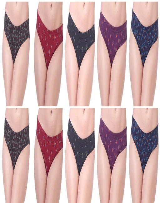  Women Bikini Multicolor Cotton Panty Pack Of 10 / Women