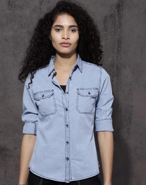 fcity.in - Stylish Women Shirt / Trendyfrog Ladies Denim And